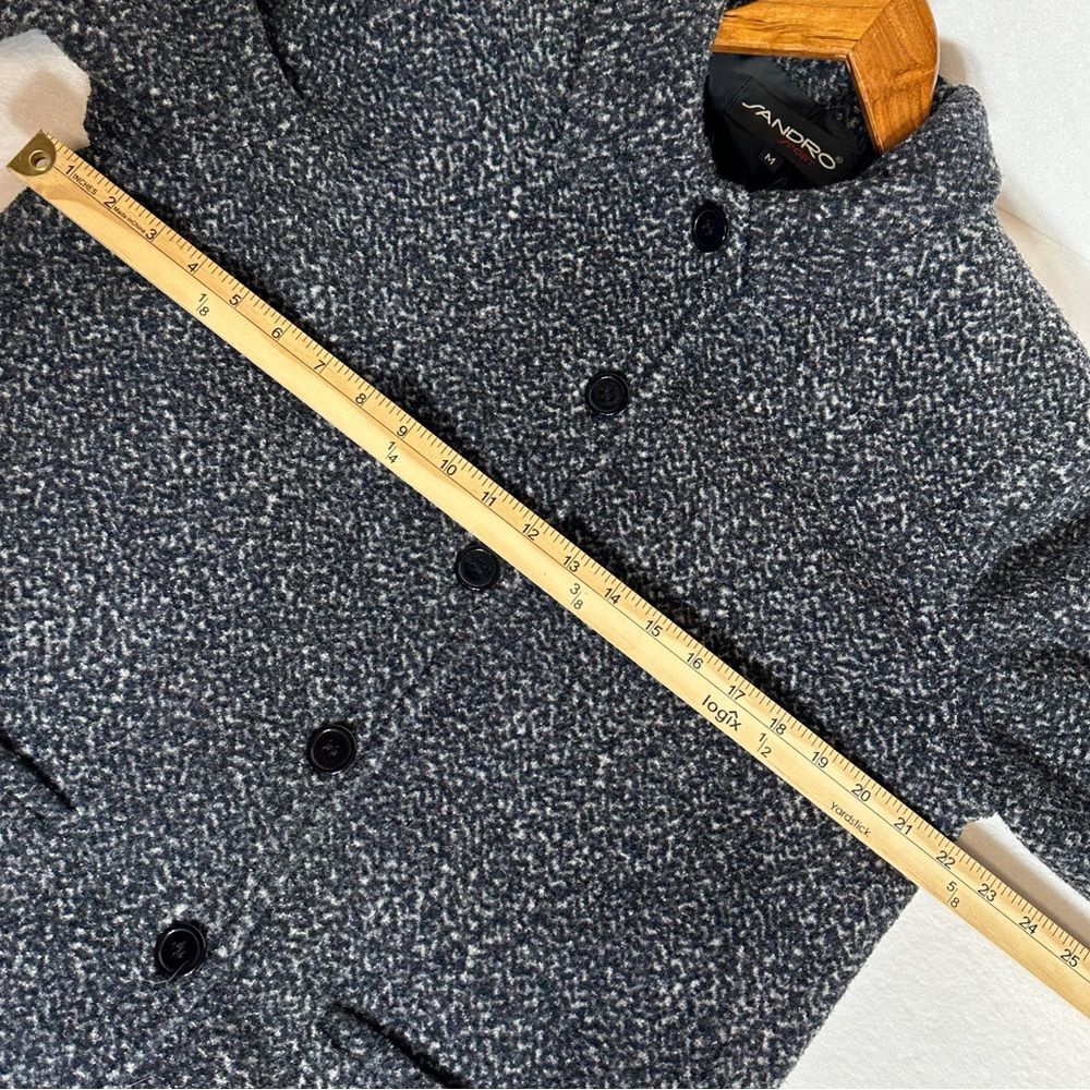 Sandro Button Up Grey Boucle’ Jacket Blazer Coat Womens Small - Picture 7 of 12